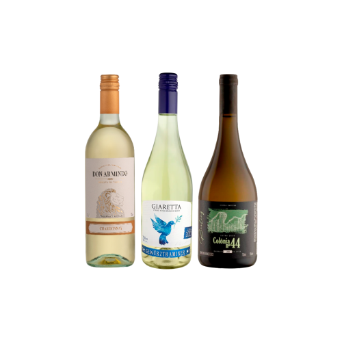 Kit Vinhos Brancos - Colônia 44 Riesling, Don Armindo Chardonnay e Giaretta Gewurztraminer